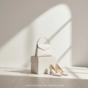 کیف و کفش چرم در رنگ سفید ابری